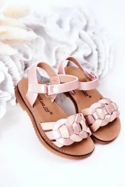 Discount Dziecięce Sandały Z Wężowym Wzorem Różowe Baxlee Dzieci Dziewczęce