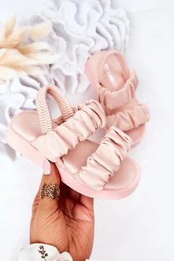 Outlet Boto Dziecięce Sandały Ze Ściągaczem Różowe Sweetness