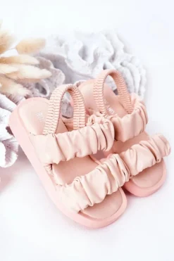 Outlet Boto Dziecięce Sandały Ze Ściągaczem Różowe Sweetness