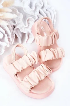 Outlet Boto Dziecięce Sandały Ze Ściągaczem Różowe Sweetness