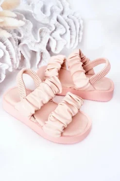 Outlet Boto Dziecięce Sandały Ze Ściągaczem Różowe Sweetness