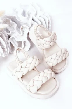 Dziecięce Sandały Ze Ściągaczem Beżowe Cutie-Pie Dzieci Dziewczęce