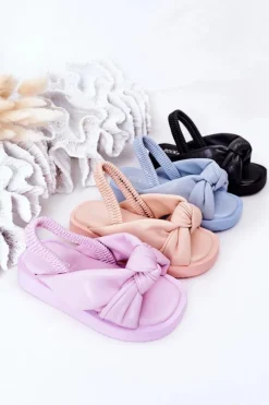 Boto Dziecięce Sandały Ze Ściągaczem Czarne Bubble Gum