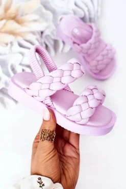 New Boto Dziecięce Sandały Ze Ściągaczem Fioletowe Cutie-Pie