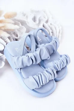 Sale Boto Dziecięce Sandały Ze Ściągaczem Błękitne Sweetness