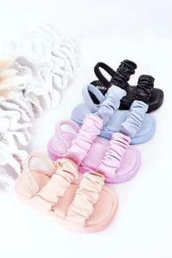 Sale Boto Dziecięce Sandały Ze Ściągaczem Błękitne Sweetness