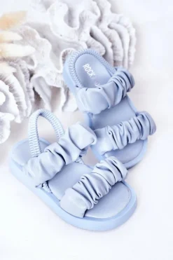 Sale Boto Dziecięce Sandały Ze Ściągaczem Błękitne Sweetness