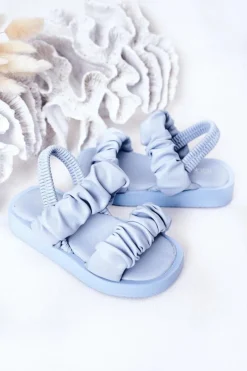 Sale Boto Dziecięce Sandały Ze Ściągaczem Błękitne Sweetness