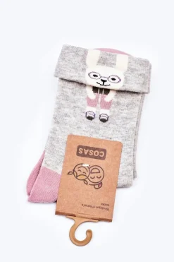 Hot COSAS Dziecięce Skarpetki Bawełniane Z Króliczkiem Szare