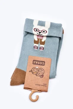 Skarpetki|Skarpetki>COSAS Dziecięce Skarpetki Bawełniane Z Króliczkiem Zielone