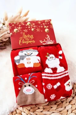 Skarpetki|Skarpetki>COSAS Dziecięce Skarpetki Mikołaje Zestaw 4 Pary