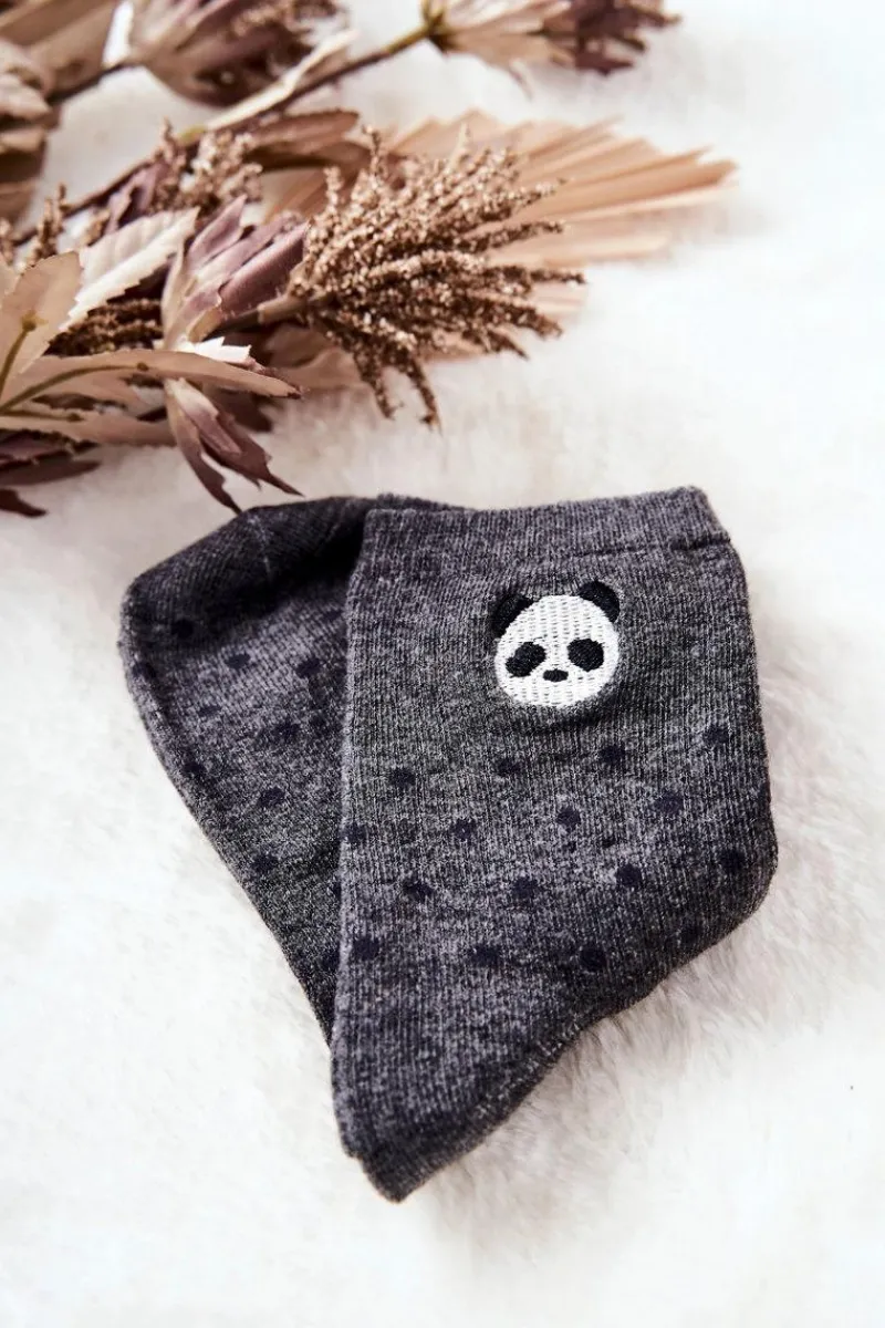 Clearance Aura.via Dziecięce Skarpetki W Kropki Panda Szare