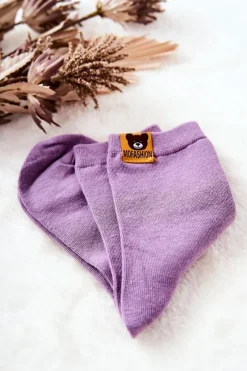 Skarpetki|Skarpetki>Aura.via Dziecięce Skarpetki Z Misiem Fioletowe