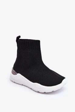 Outlet Boto Dziecięce Skarpetkowe Buty Sportowe Czarne Benito