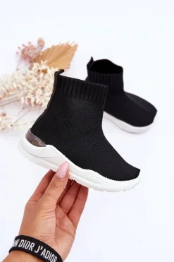 Outlet Boto Dziecięce Skarpetkowe Buty Sportowe Czarne Benito