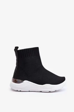 Outlet Boto Dziecięce Skarpetkowe Buty Sportowe Czarne Benito