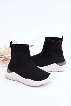 Outlet Boto Dziecięce Skarpetkowe Buty Sportowe Czarne Benito