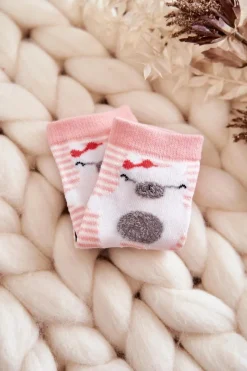 Skarpetki|Skarpetki>Just Play Dziecięce Skarpety W Paski Z Misiem Różowe Różowy