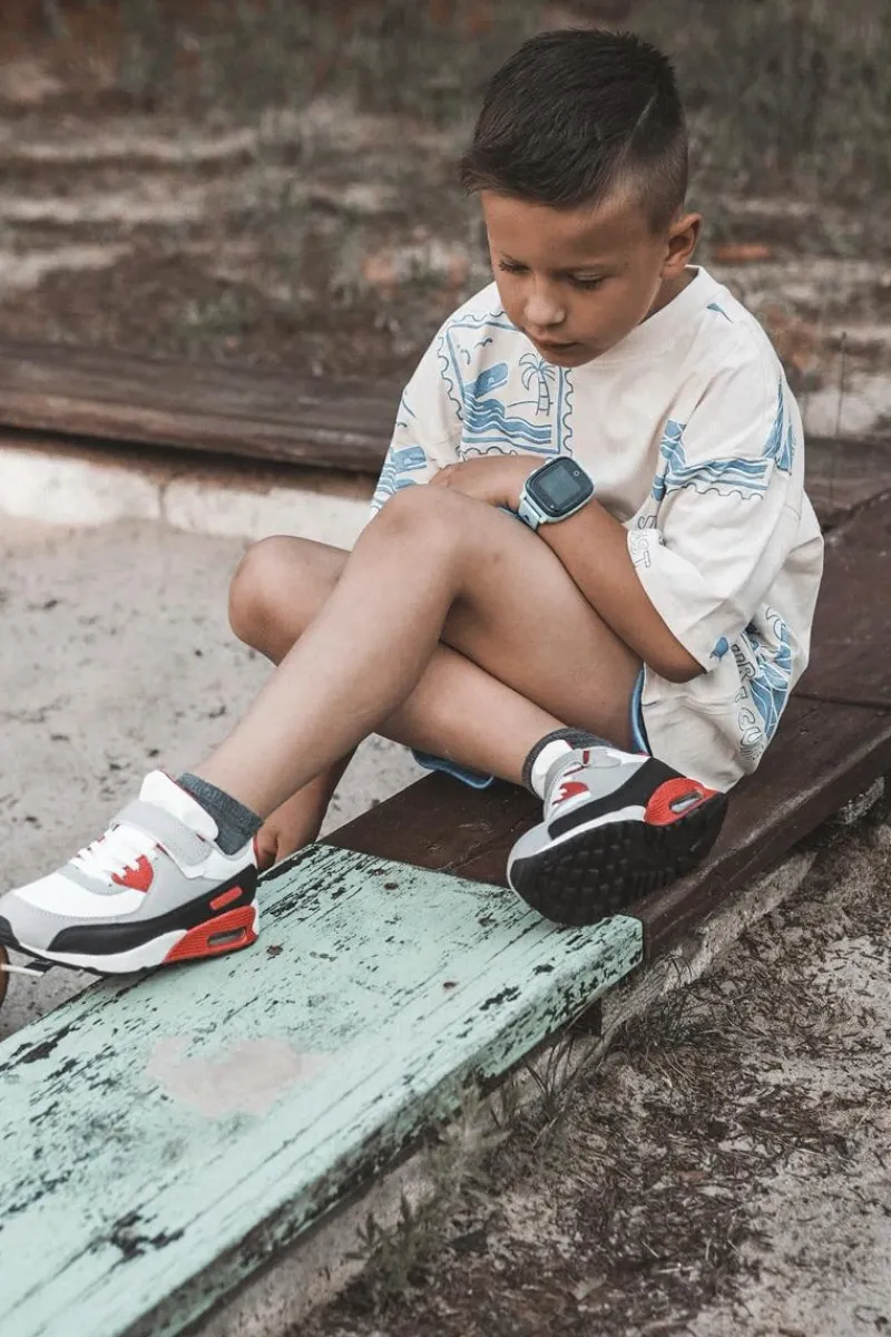 Discount Dziecięce Skórzane Buty Sportowe Na Platformie Biało-Czerwone Lori Dzieci Chłopięce|Dziewczęce