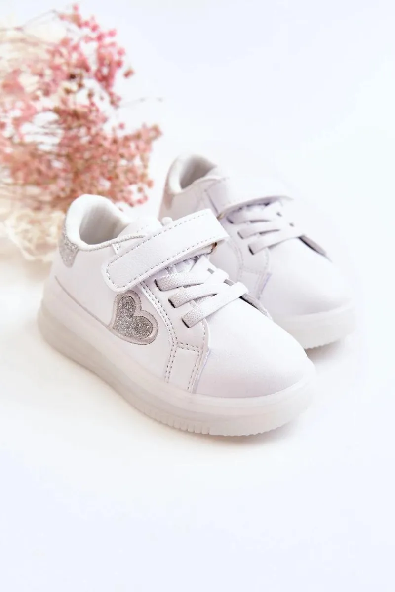Dziewczęce>Boto Dziecięce Skórzane Buty Sportowe Na Rzep Białe Baylene
