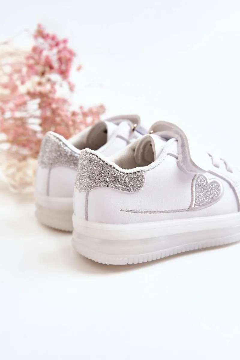 Dziewczęce>Boto Dziecięce Skórzane Buty Sportowe Na Rzep Białe Baylene