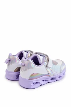 Sale Dziecięce Skórzane Sportowe Buty Biało-Fioletowe Loopsy Dzieci Chłopięce|Dziewczęce