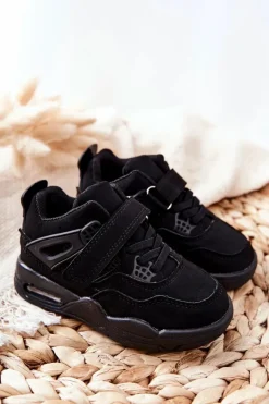 Clearance Boto Dziecięce Skórzane Sportowe Buty Czarne Marisa