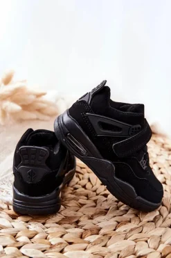 Clearance Boto Dziecięce Skórzane Sportowe Buty Czarne Marisa