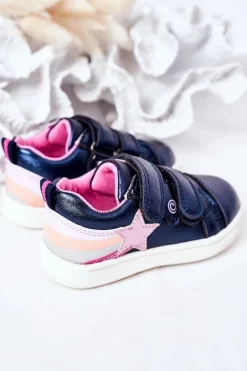 Online Evento Dziecięce Skórzane Sportowe Buty Z Tęczą Granatowe Jasmine