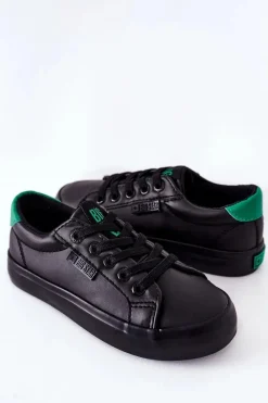 Online Big Star Shoes Dziecięce Skórzane Tenisówki BIG STAR DD374147 Czarne Czarny