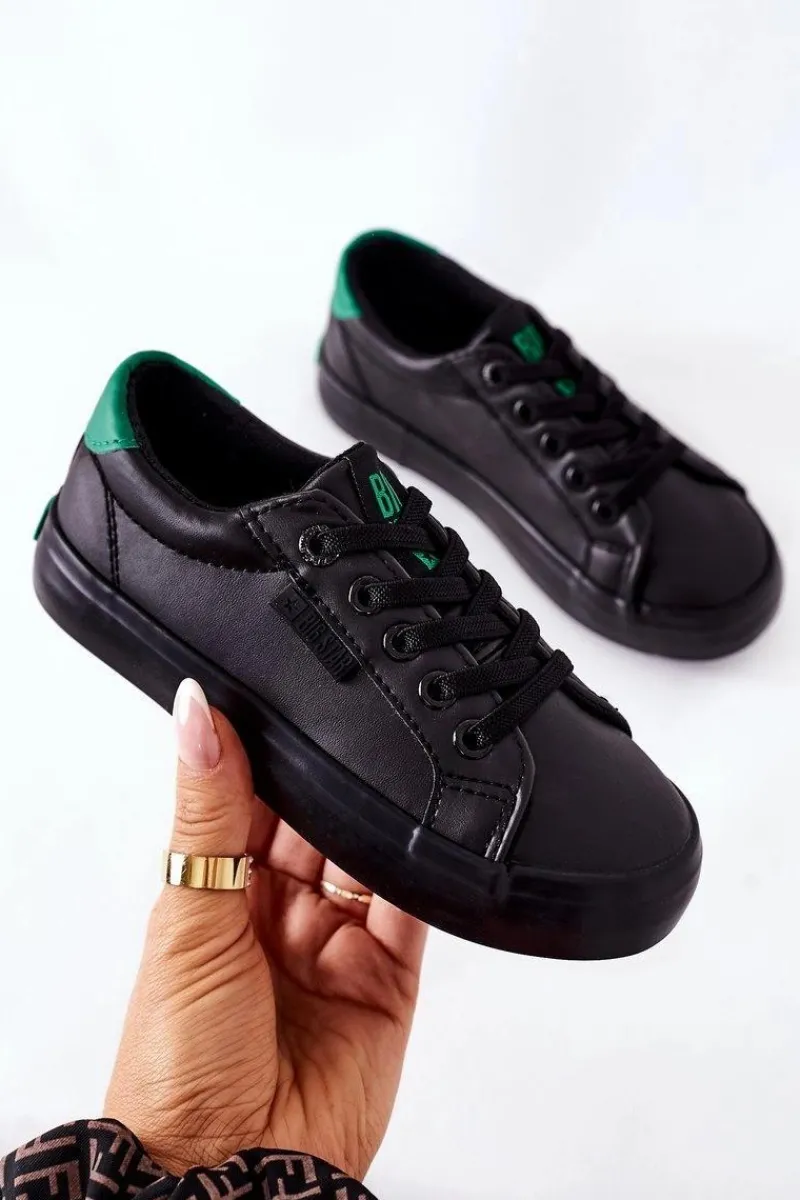 Online Big Star Shoes Dziecięce Skórzane Tenisówki BIG STAR DD374147 Czarne Czarny