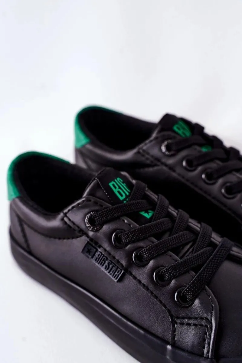Online Big Star Shoes Dziecięce Skórzane Tenisówki BIG STAR DD374147 Czarne Czarny
