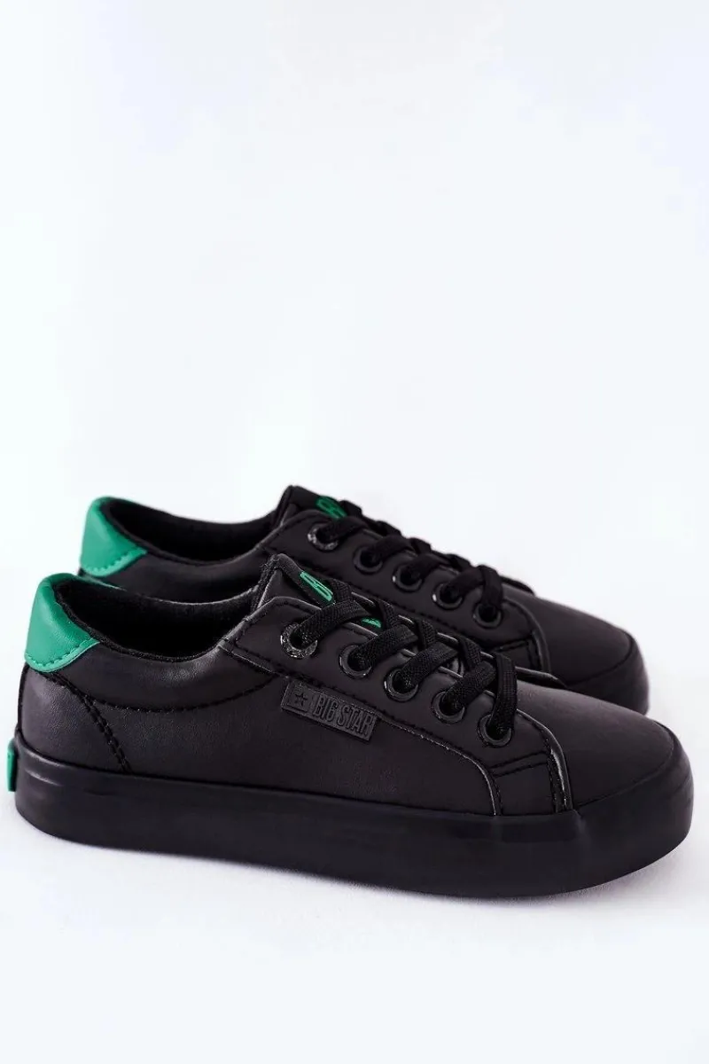 Online Big Star Shoes Dziecięce Skórzane Tenisówki BIG STAR DD374147 Czarne Czarny