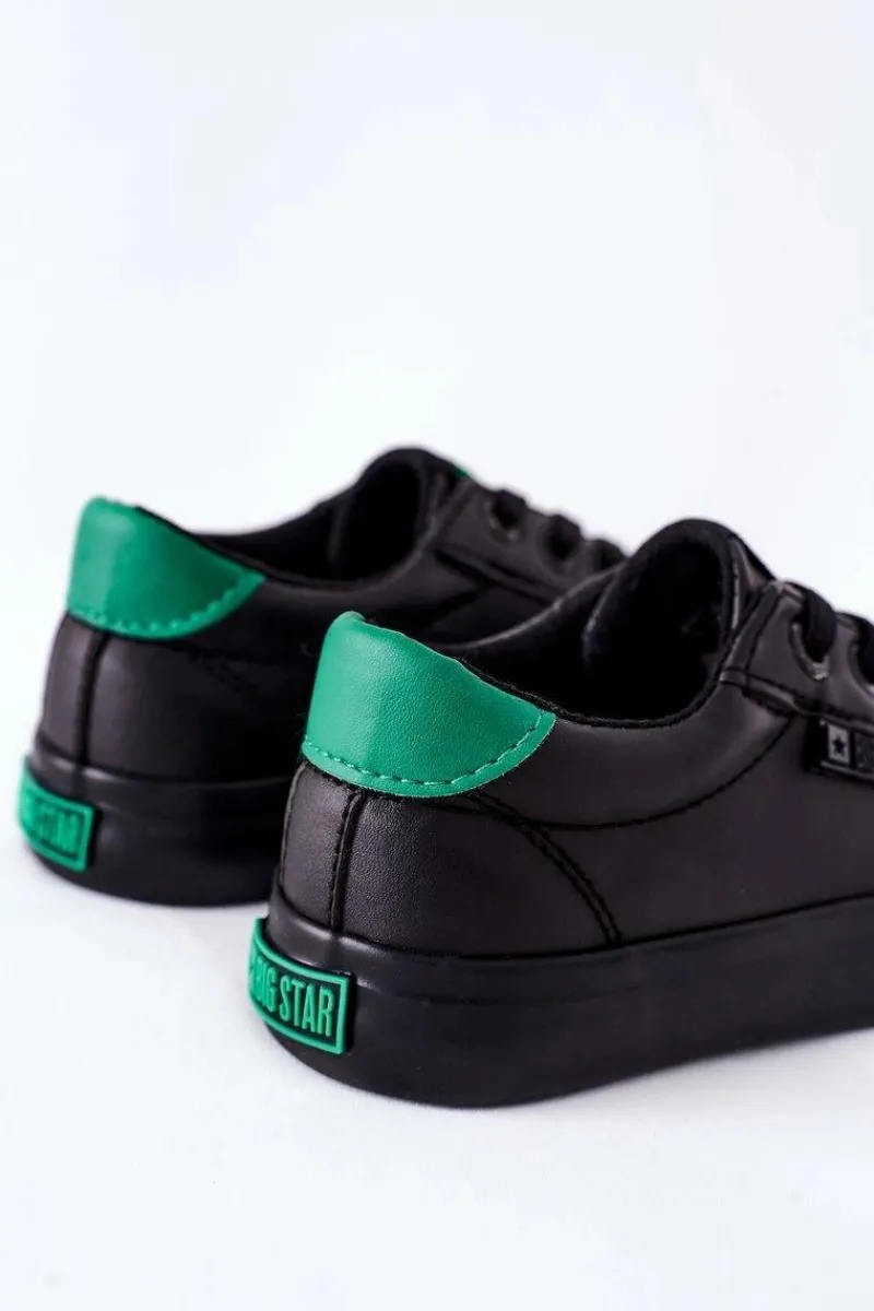 Online Big Star Shoes Dziecięce Skórzane Tenisówki BIG STAR DD374147 Czarne Czarny