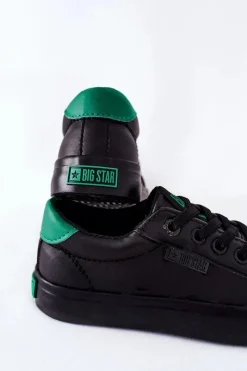 Online Big Star Shoes Dziecięce Skórzane Tenisówki BIG STAR DD374147 Czarne Czarny