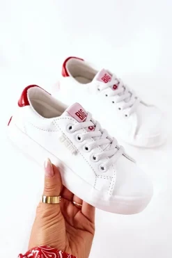 Clearance Big Star Shoes Dziecięce Skórzane Tenisówki BIG STAR DD374134 Białe