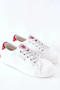 Clearance Big Star Shoes Dziecięce Skórzane Tenisówki BIG STAR DD374134 Białe