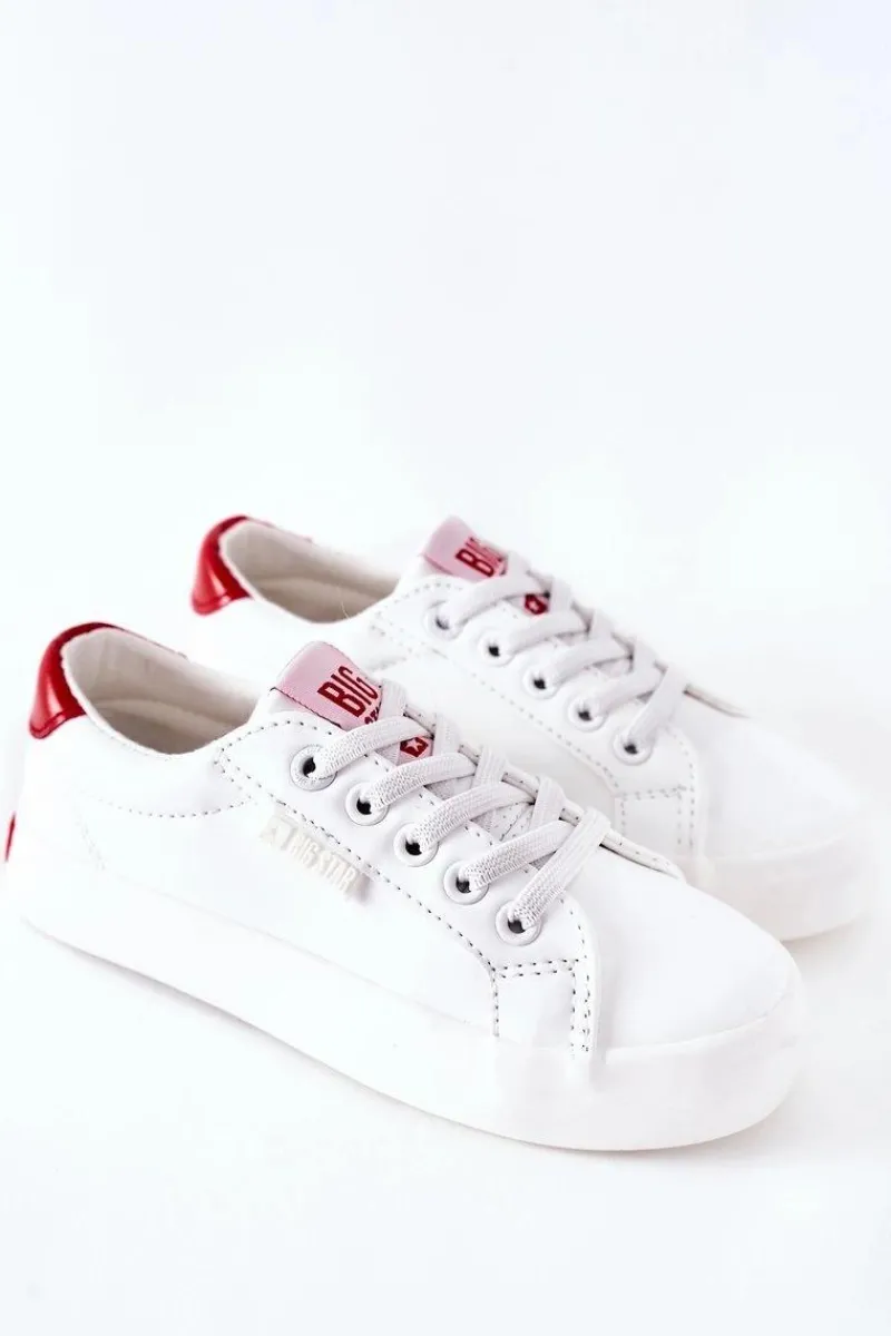 Clearance Big Star Shoes Dziecięce Skórzane Tenisówki BIG STAR DD374134 Białe