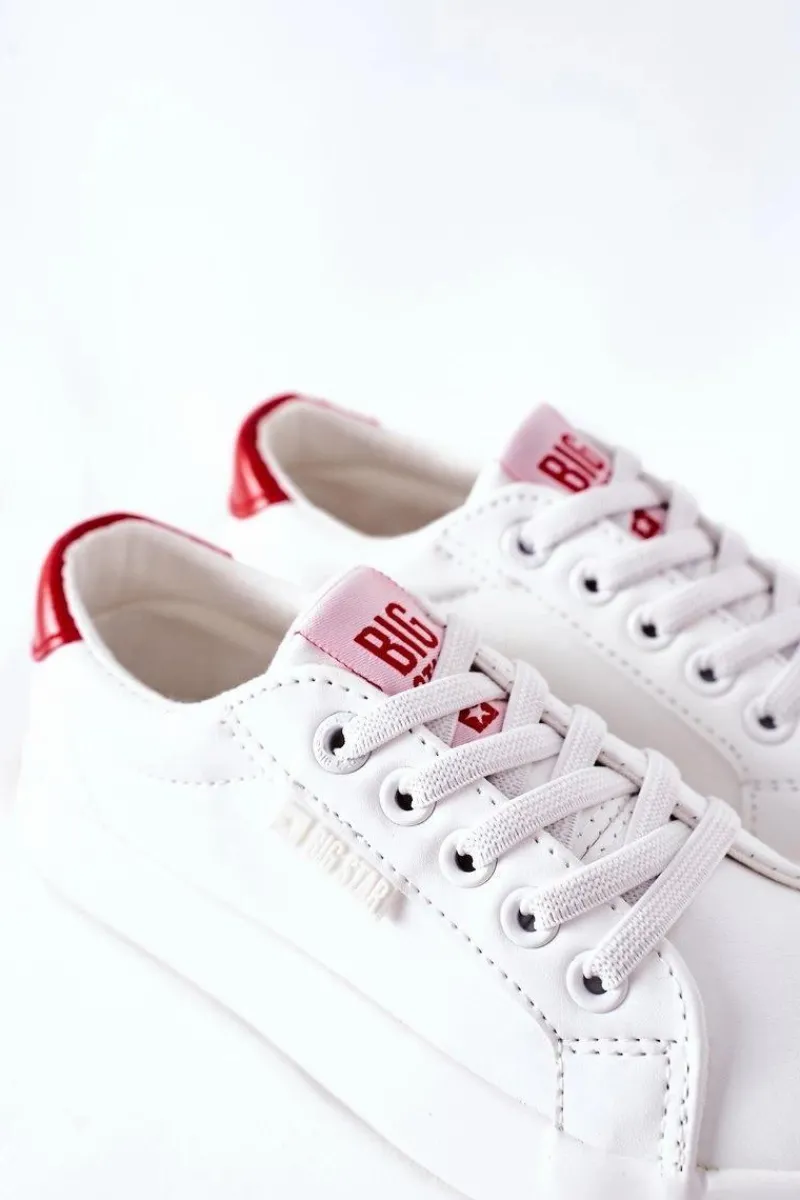 Clearance Big Star Shoes Dziecięce Skórzane Tenisówki BIG STAR DD374134 Białe