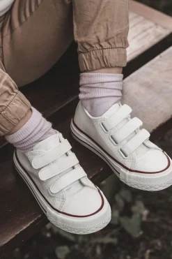 Sale Dziecięce Skórzane Tenisówki Trampki Na Rzepy Białe Foster Dzieci Chłopięce|Dziewczęce