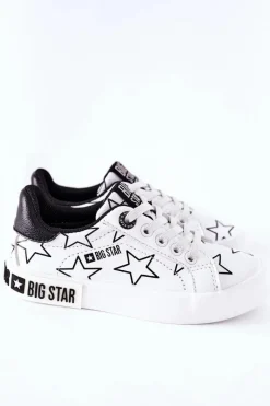 Discount Big Star Shoes Dziecięce Skórzane Tenisówki BIG STAR II374001 Białe