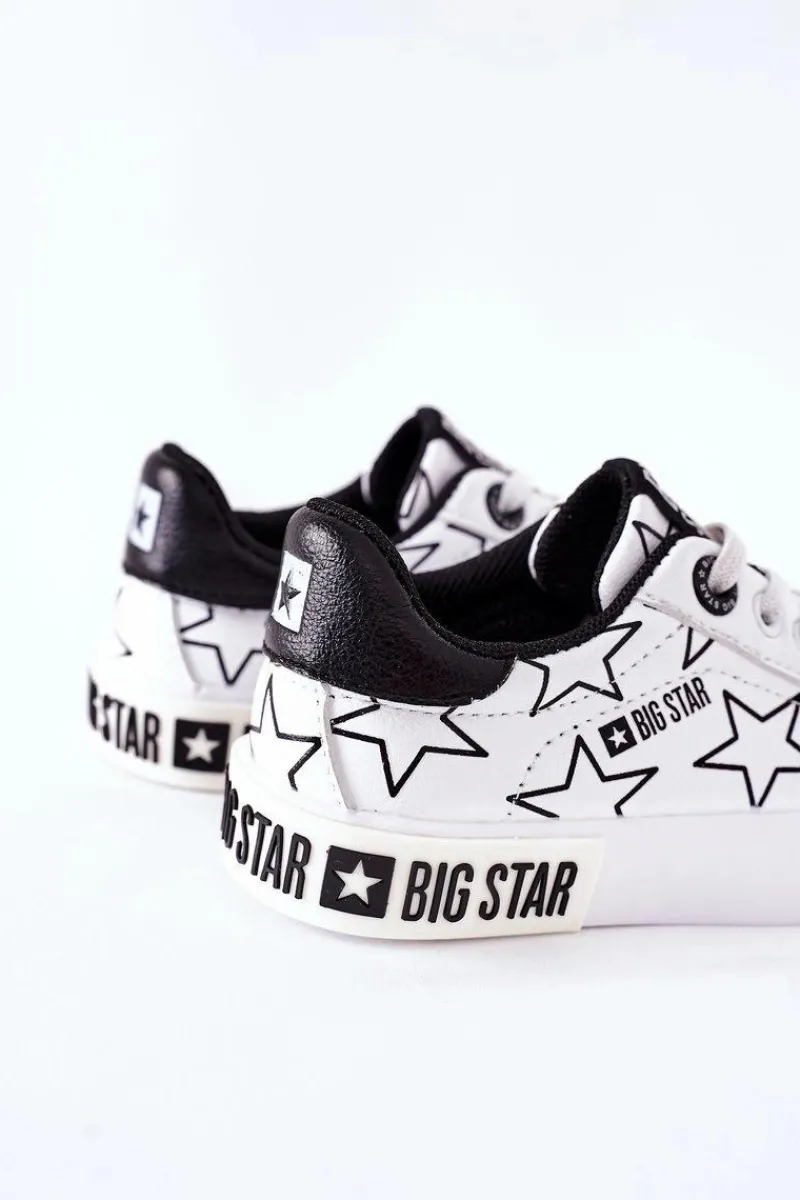 Discount Big Star Shoes Dziecięce Skórzane Tenisówki BIG STAR II374001 Białe
