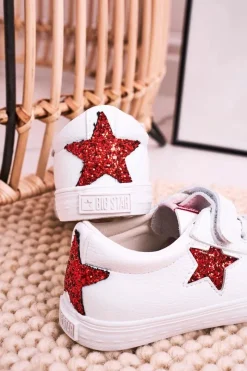 Dziecięce Skórzane Trampki Z Gwiazdą BIG STAR DD374102 Białe Dzieci Chłopięce|Dziewczęce
