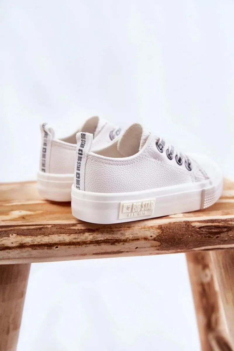 Chłopięce|Dziewczęce>Big Star Shoes Dziecięce Skórzane Trampki BIG STAR KK374060 Białe