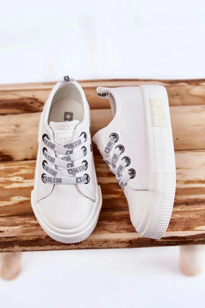 Chłopięce|Dziewczęce>Big Star Shoes Dziecięce Skórzane Trampki BIG STAR KK374060 Białe