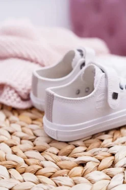 Best Dziecięce Skórzane Trampki BIG STAR EE374035 Białe Dzieci Chłopięce|Dziewczęce