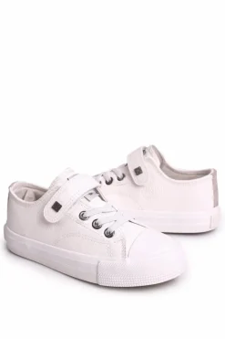 Best Dziecięce Skórzane Trampki BIG STAR EE374035 Białe Dzieci Chłopięce|Dziewczęce