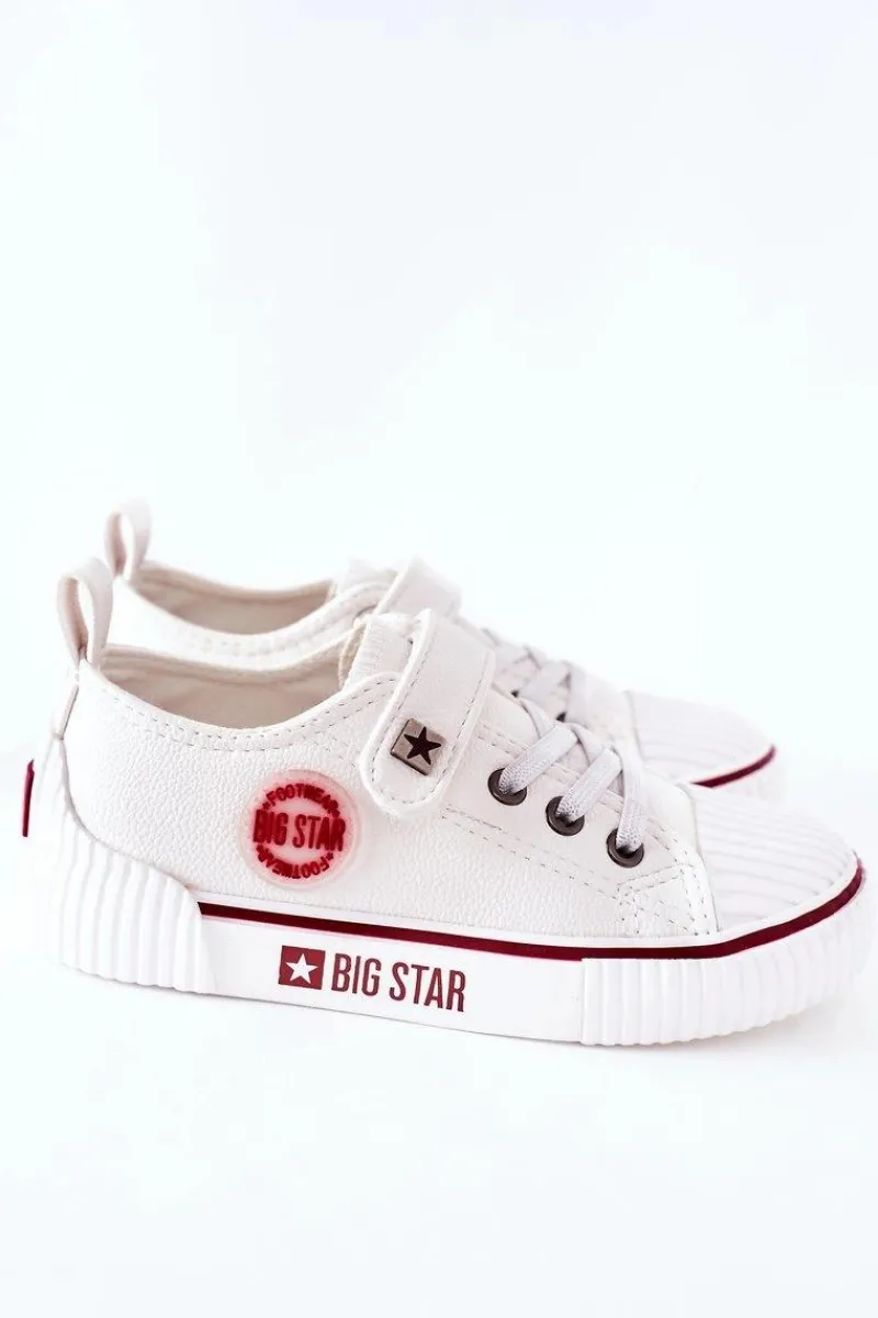 Chłopięce|Dziewczęce>Big Star Shoes Dziecięce Skórzane Trampki BIG STAR II374040 Białe