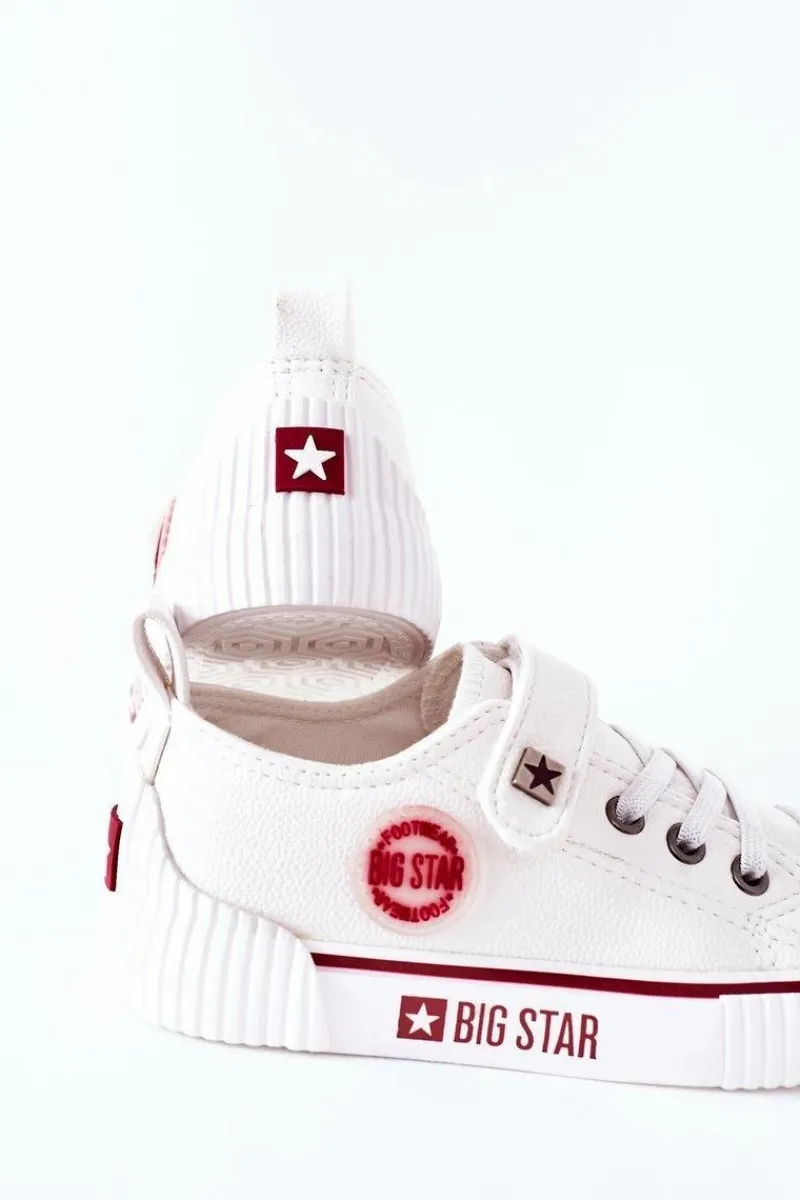 Chłopięce|Dziewczęce>Big Star Shoes Dziecięce Skórzane Trampki BIG STAR II374040 Białe