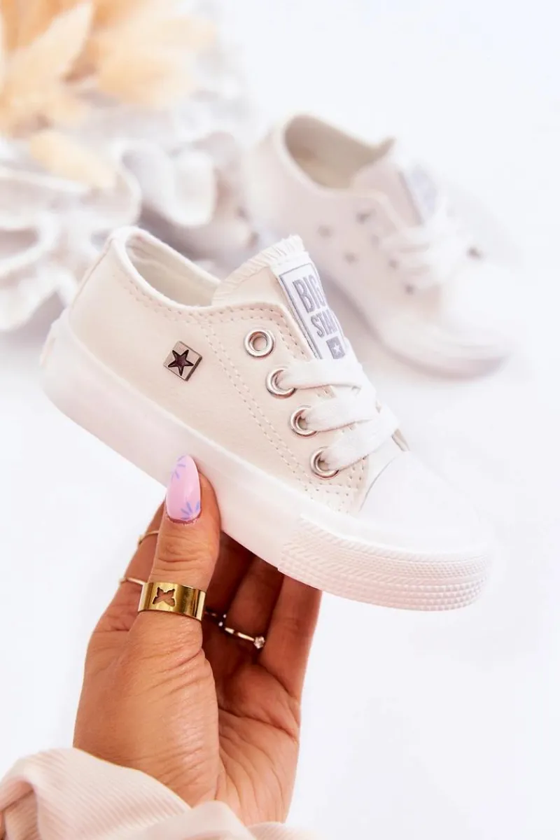 Chłopięce|Dziewczęce>Big Star Shoes Dziecięce Skórzane Trampki BIG STAR JJ374310 Białe